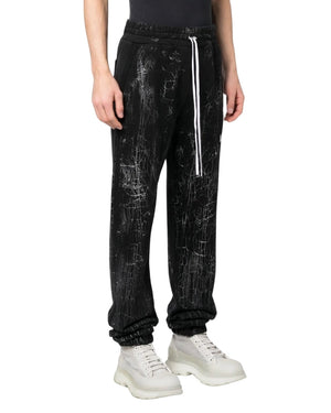 Amiri Cracked Dye Logo Black Sweat Pants S