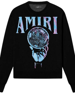 Amiri Crystal Ball Design Black Knitted Jumper M