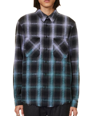 Amiri Long Sleeve Plaid Purple Shirt S