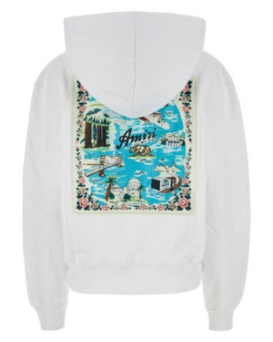 Amiri California Hawaiian Design White Hoodie XS
