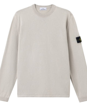 Stone Island Light Raw Hand Organic Pearl Grey Sweatshirt