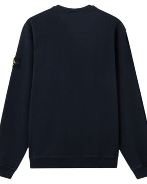 Stone Island Malfile Fleece Old Effect Navy Sweatshirt