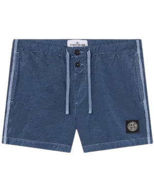Stone Island Crinkled Nylon Slate Blue Swim Shorts