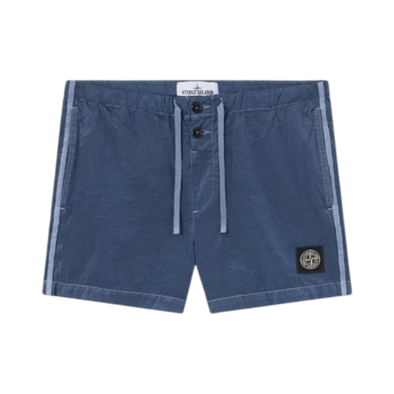 Stone Island Crinkled Nylon Slate Blue Swim Shorts