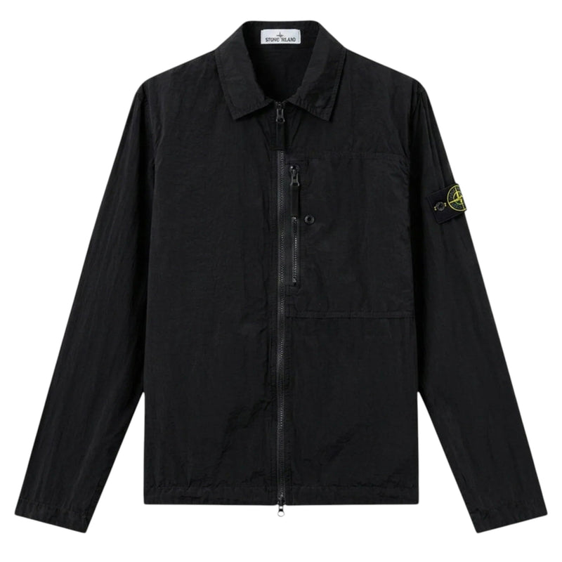 Stone Island Nylon Metal Zip-Up Black OVershirt