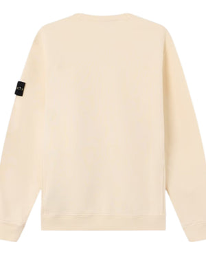 Stone Island Brushed Cotton Ivory White Sweatshirt
