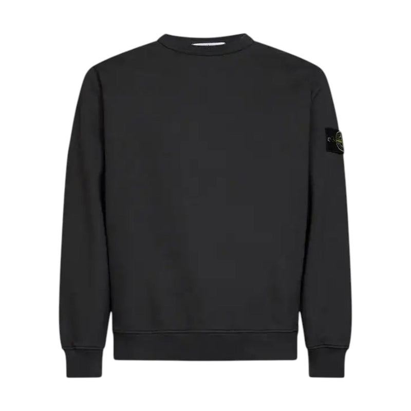 Stone Island Brushed Organic Cotton Lead Grey Sweatshirt