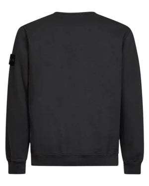 Stone Island Brushed Organic Cotton Lead Grey Sweatshirt