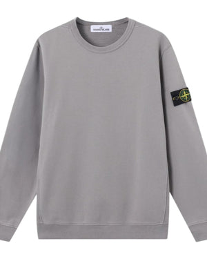 Stone Island Brushed Organic Cotton Grey Sweatshirt