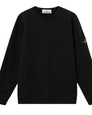 Stone Island Brushed Organic Cotton Black Sweatshirt
