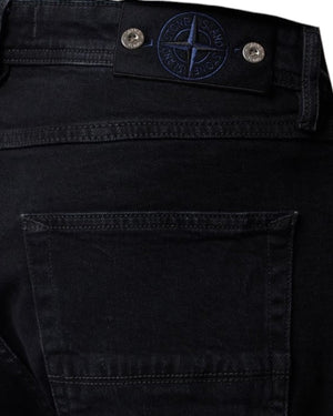 Stone Island Stretch Black Denim Rinsed Slim Jeans