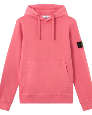 Stone Island Organic Cotton Geranium Pink Hoodie