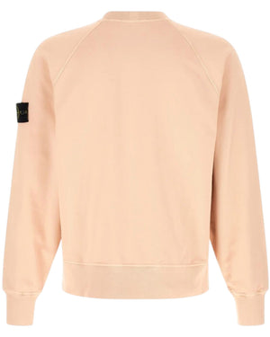 Stone Island Organic Cotton Pale Pink Peach Sweatshirt