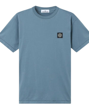 Stone Island Compass Patch Logo Steel Blue T-shirt