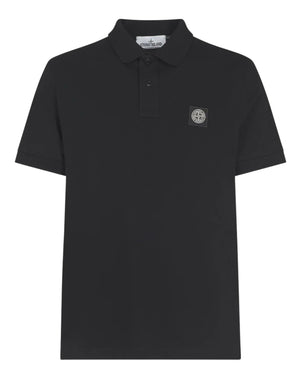 Stone Island Black Cotton Polo