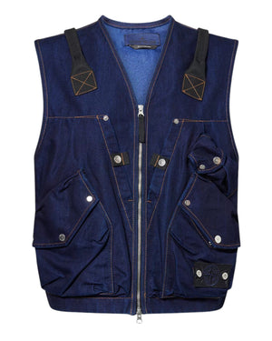 Stone Island Indigo Denim Utility Vest