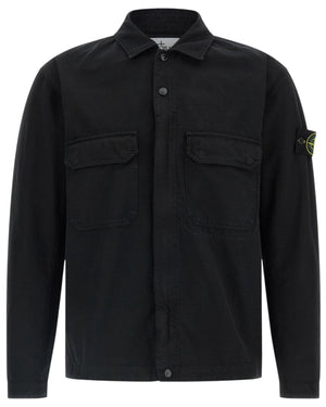 Stone Island Raw Cotton Black Overshirt
