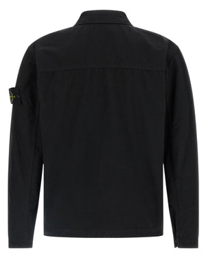 Stone Island Raw Cotton Black Overshirt
