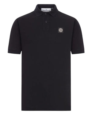 Stone Island Black Cotton Polo