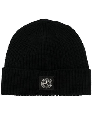 Stone Island Black Beanie