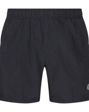 Stone Island Crinkled Nylon Navy Swim Shorts