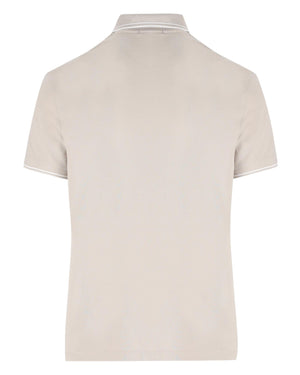 Stone Island Pique Cotton Pearl Grey Polo Shirt