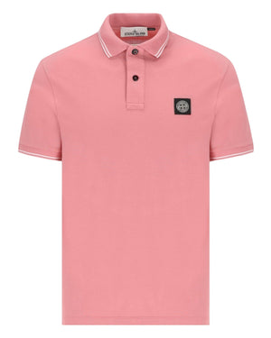Stone Island Pique Cotton Oleander Pink Polo Shirt