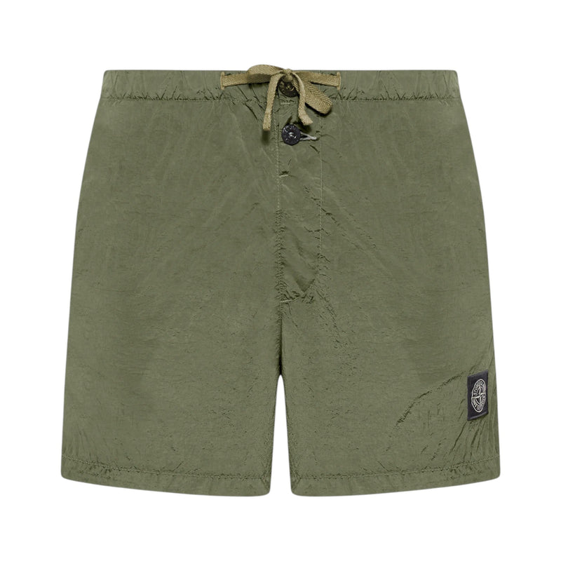 Stone Island Stone Island Nylon Metal Military Green Shorts — buy online at Garment Vault