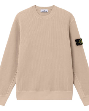 Stone Island Organic Cotton Waffle Fleece Desert Beige Sweatshirt