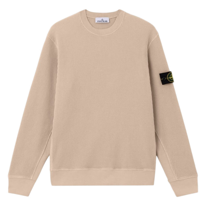Stone Island Organic Cotton Waffle Fleece Desert Beige Sweatshirt