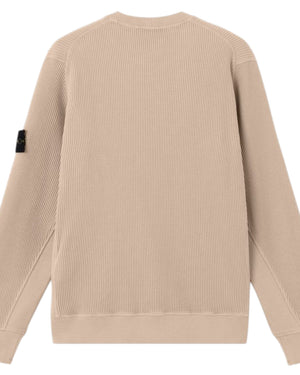 Stone Island Organic Cotton Waffle Fleece Desert Beige Sweatshirt