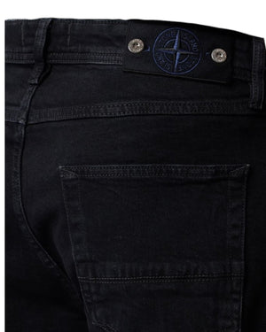 Stone Island Stretch Black Denim Rinsed Jeans