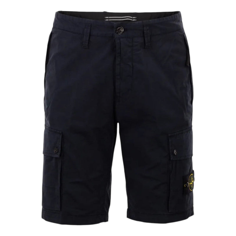 Stone Island Stone Island Stretch Twill Navy Cargo Bermuda Shorts — buy online at Garment Vault