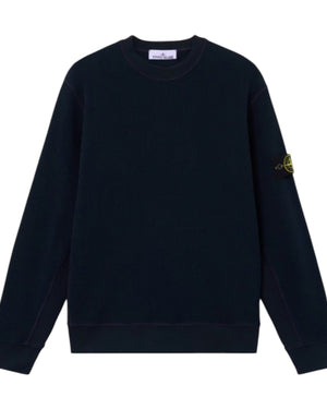 Stone Island Organic Cotton Waffle Fleece Navy Sweatshirt