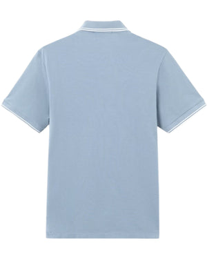 Stone Island Pique Cotton Avio Blue Polo Shirt