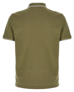 Stone Island Pique Cotton Khaki Green Polo Shirt