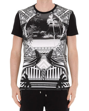 BALMAIN TH01601I296 Balmain Resort Logo Black T-Shirt EAB BLACK T-SHIRT MALE S