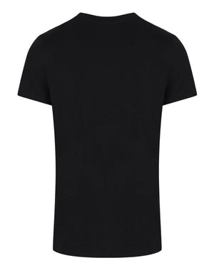BALMAIN VH1EF000G016 Balmain Paris Rainbow Multi Logo Black T-Shirt AAA BLACK T-SHIRT MALE S