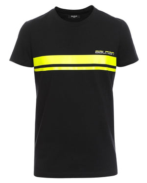 BALMAIN WH2EF000B158 Balmain Neon Logo Black T-Shirt EAQ BLACK T-SHIRT MALE S