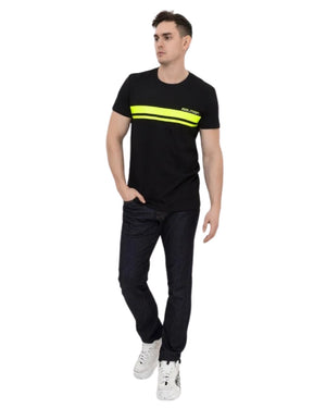 BALMAIN WH2EF000B158 Balmain Neon Logo Black T-Shirt EAQ BLACK T-SHIRT MALE S