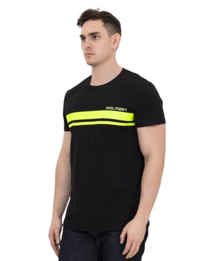 BALMAIN WH2EF000B158 Balmain Neon Logo Black T-Shirt EAQ BLACK T-SHIRT MALE S