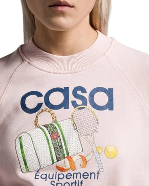 Casablanca Printed Cropped Sweatshirt Equipement Sportif Pink Sweatshirts Womens