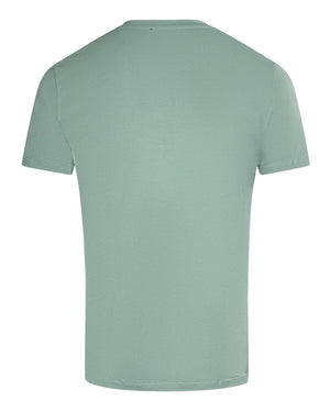 Balmain Brand Embossed Logo Green T Shirt