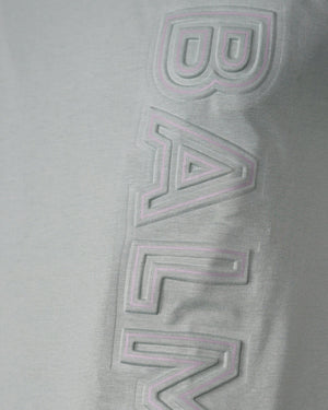Balmain Brand Embossed Logo Green T Shirt