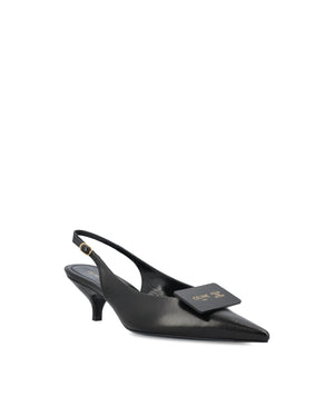 Celine Signature Slingbacks in Black