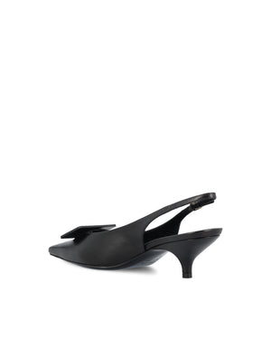 Celine Signature Slingbacks in Black