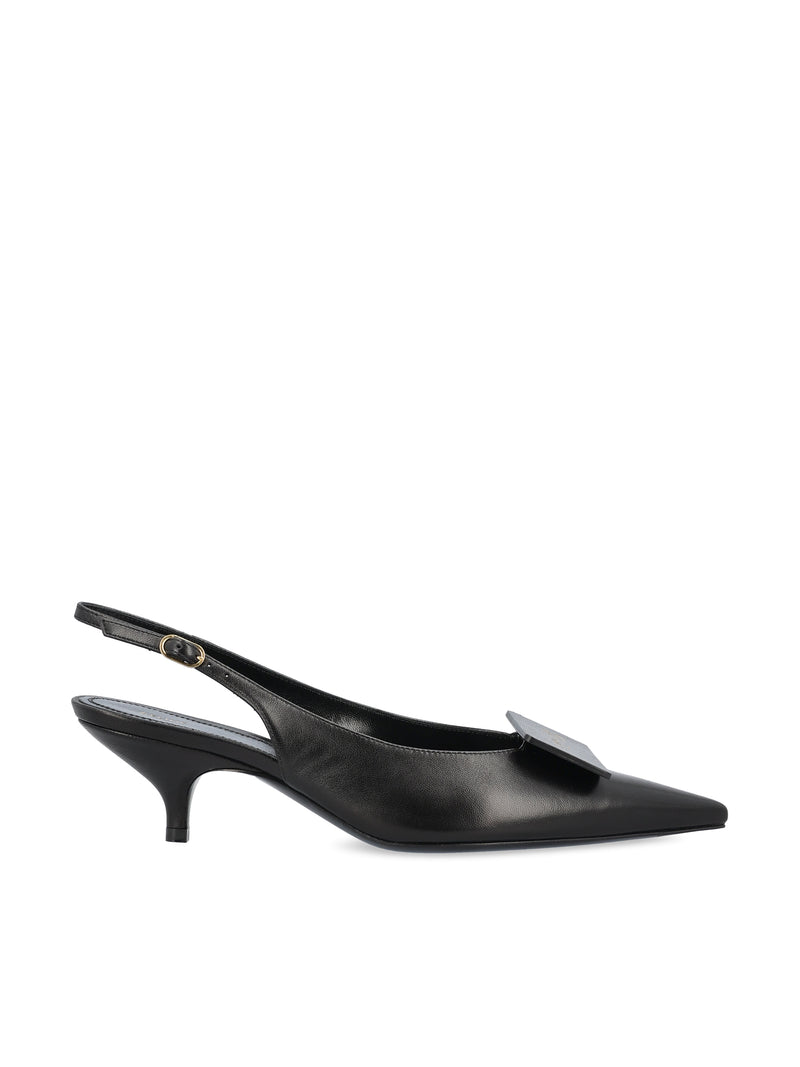 CELINE Celine Signature Slingbacks in Black — buy online at Garment Vault