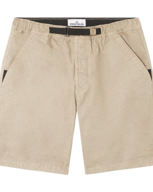 Stone Island, Bermuda Shorts in Biscuit with Panama Weave