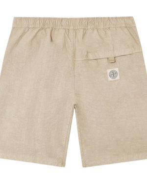 Stone Island, Bermuda Shorts in Biscuit with Panama Weave