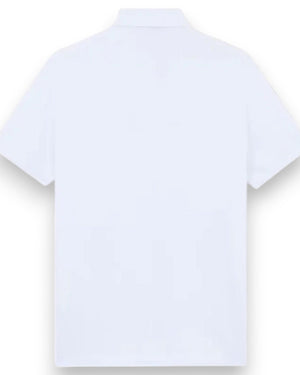 Stone Island, Slim Fit White Polo Shirt with Compass Patch